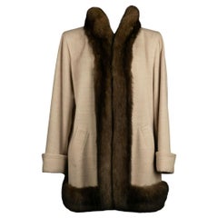 Yves Saint Laurent Haute Couture Coat in Ecru Wool, Circa 1994