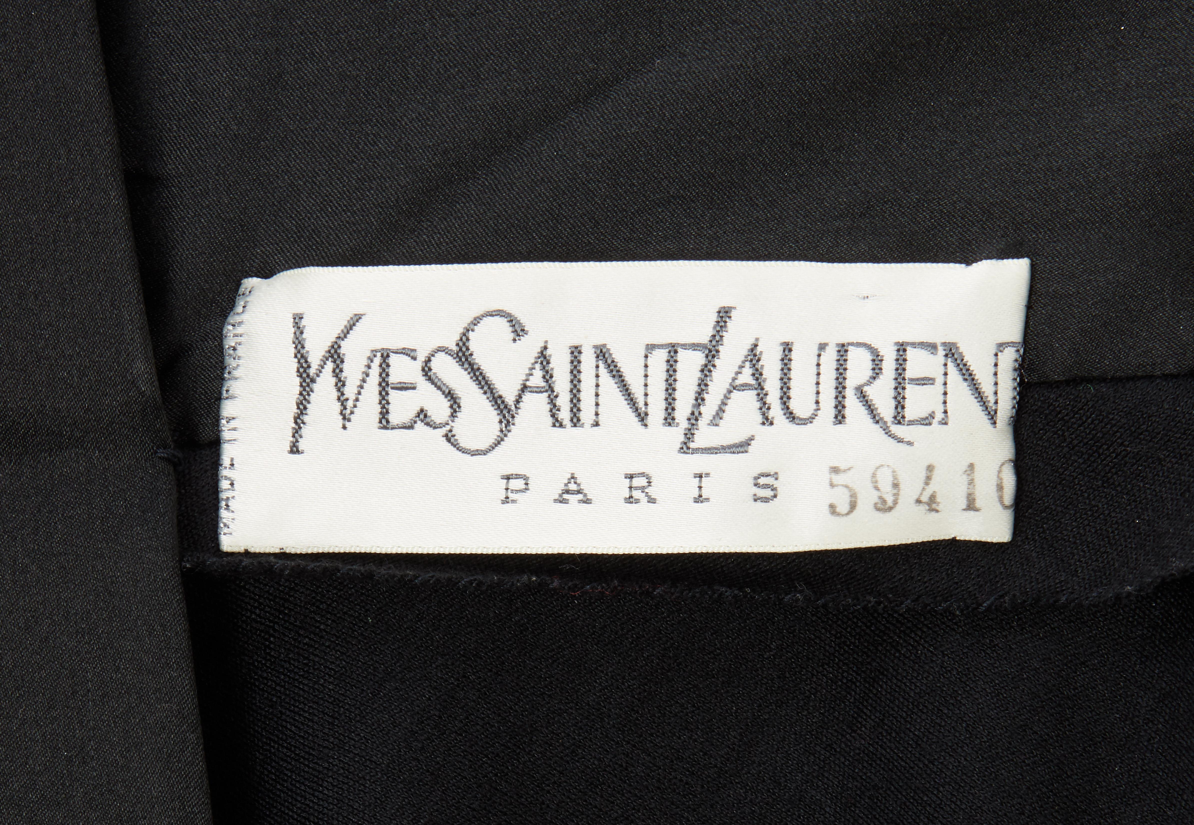Yves Saint Laurent Haute Couture Dress black, Circa 1983 In Excellent Condition For Sale In London, GB