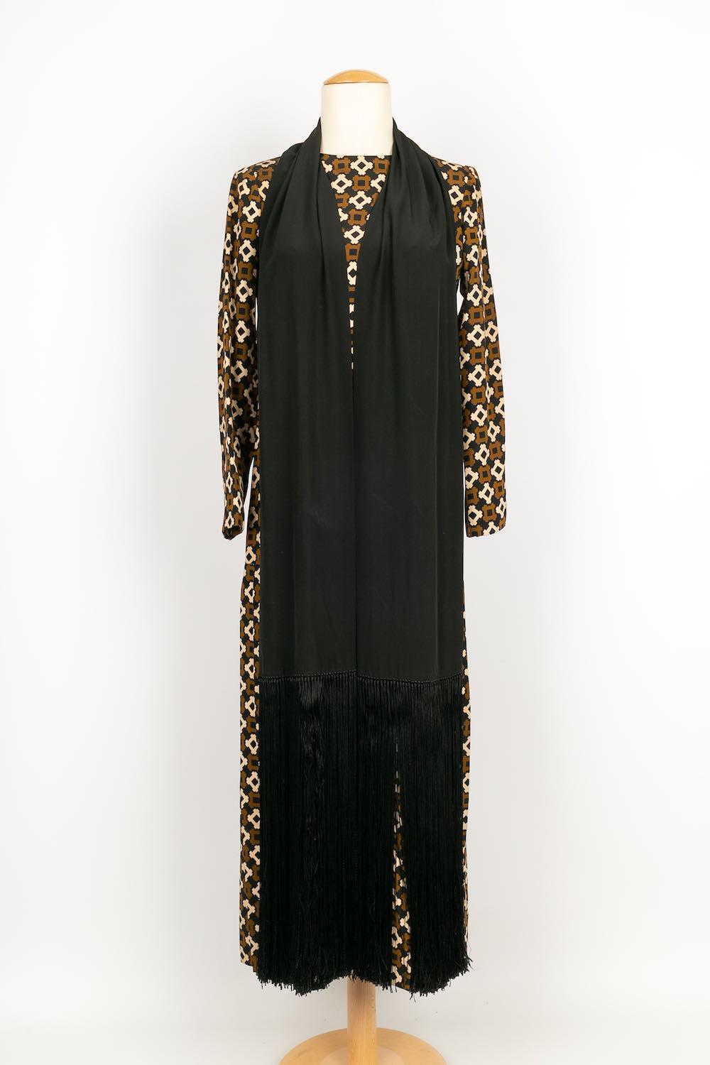 Yves Saint Laurent Haute Couture Dress with Black Silk Belt For Sale 3