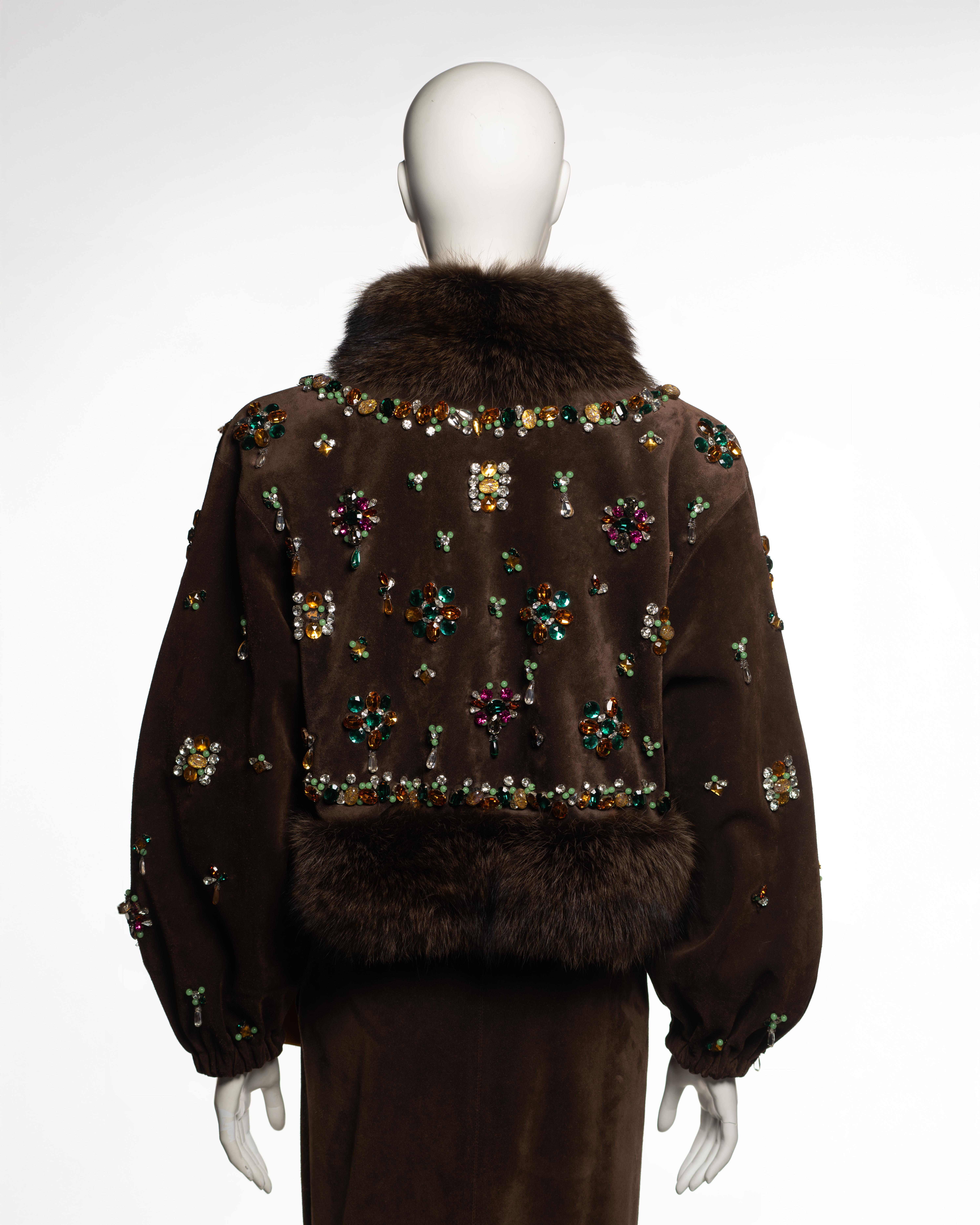 Yves Saint Laurent Haute Couture Ensemble aus Wildleder mit Verzierungen, H/Winter 1984 im Angebot 5