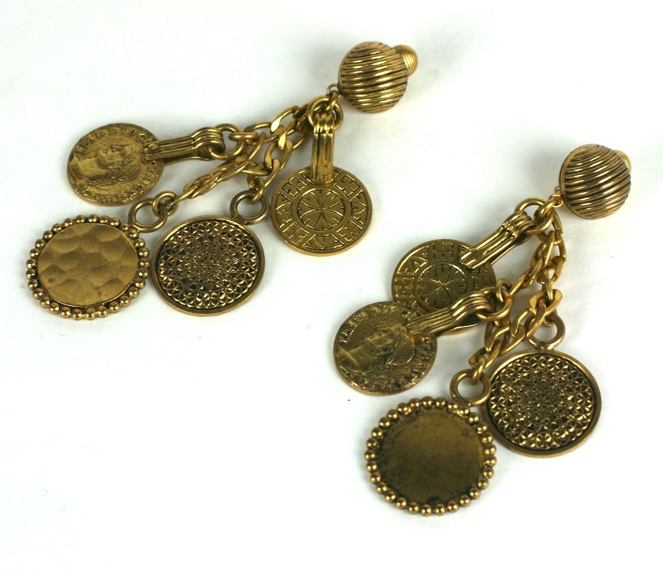 Byzantine Yves Saint Laurent Haute Couture, F/W 1969 Moroccan Coin Ear Clips For Sale