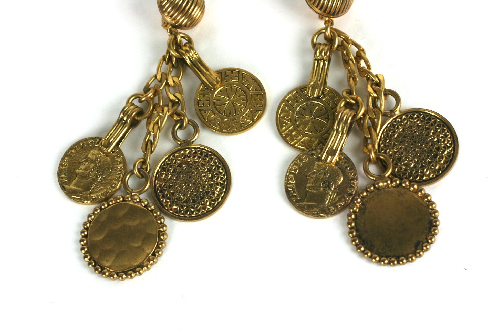 Yves Saint Laurent Haute Couture, F/W 1969 Moroccan Coin Ear Clips In Excellent Condition For Sale In New York, NY
