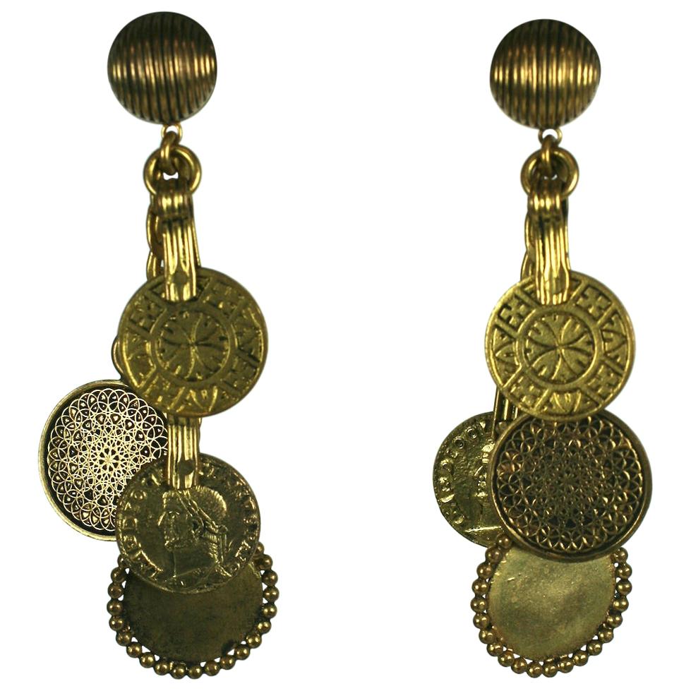 Yves Saint Laurent Haute Couture, F/W 1969 Moroccan Coin Ear Clips For Sale