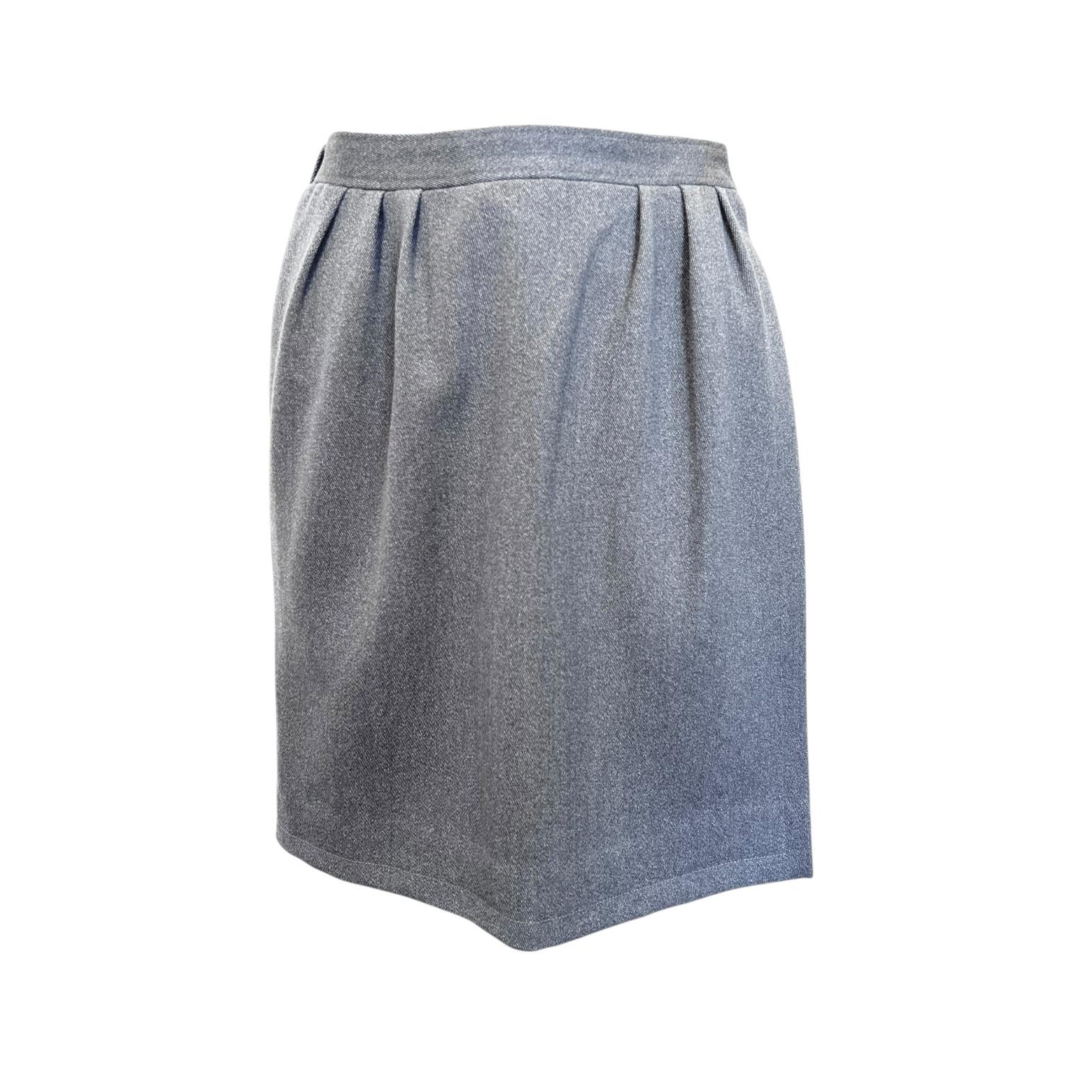 Yves Saint Laurent Haute Couture automne 1981 Ensemble tailleur jupe en laine grise en vente 5