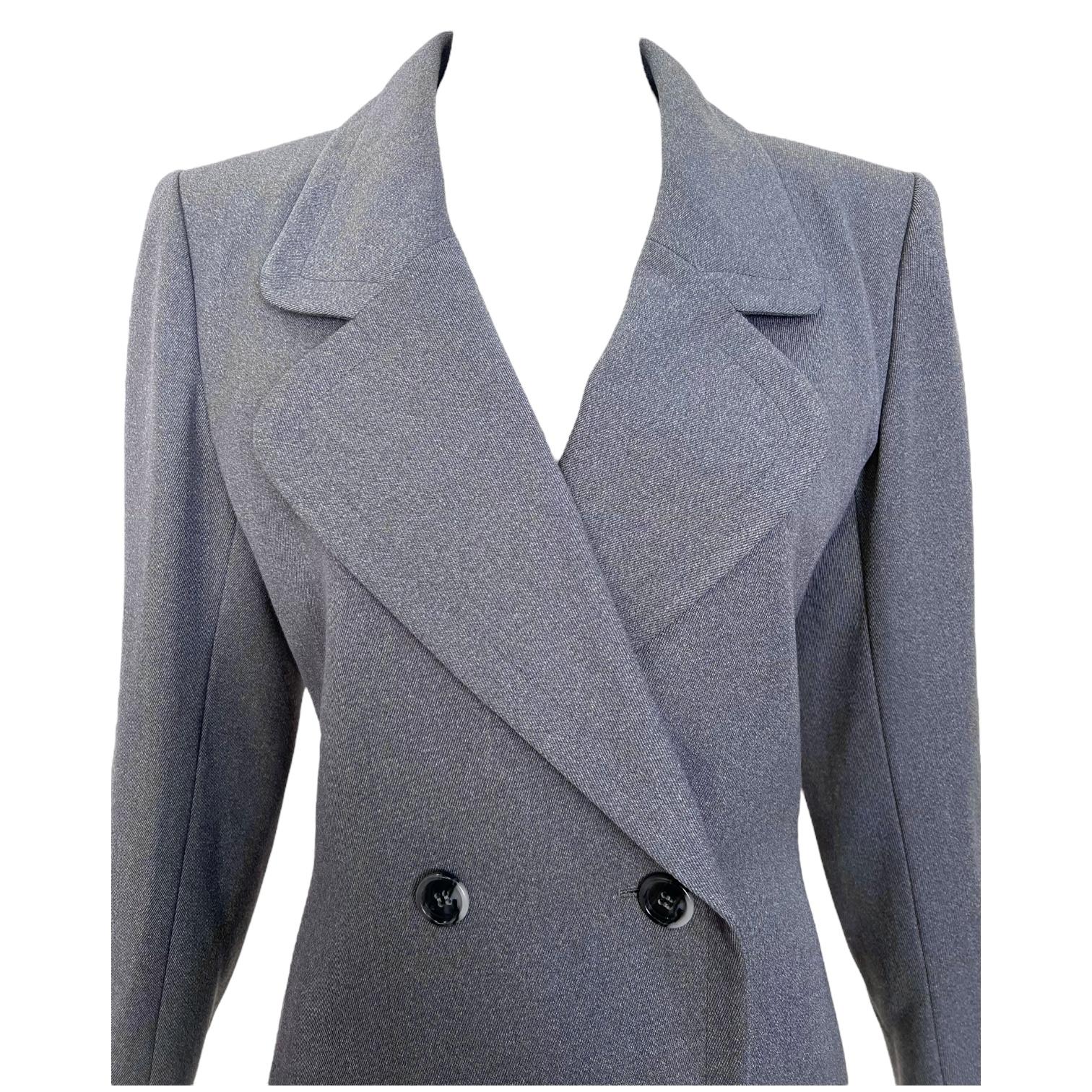 Yves Saint Laurent Haute Couture automne 1981 Ensemble tailleur jupe en laine grise en vente 2
