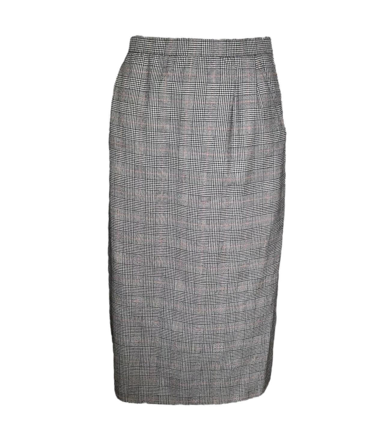 Gray Yves Saint Laurent Haute Couture Houndstooth Suit/Skirt Ensemble, 1980s For Sale
