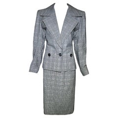 Yves Saint Laurent Haute Couture Houndstooth Suit/Skirt Ensemble, 1980s