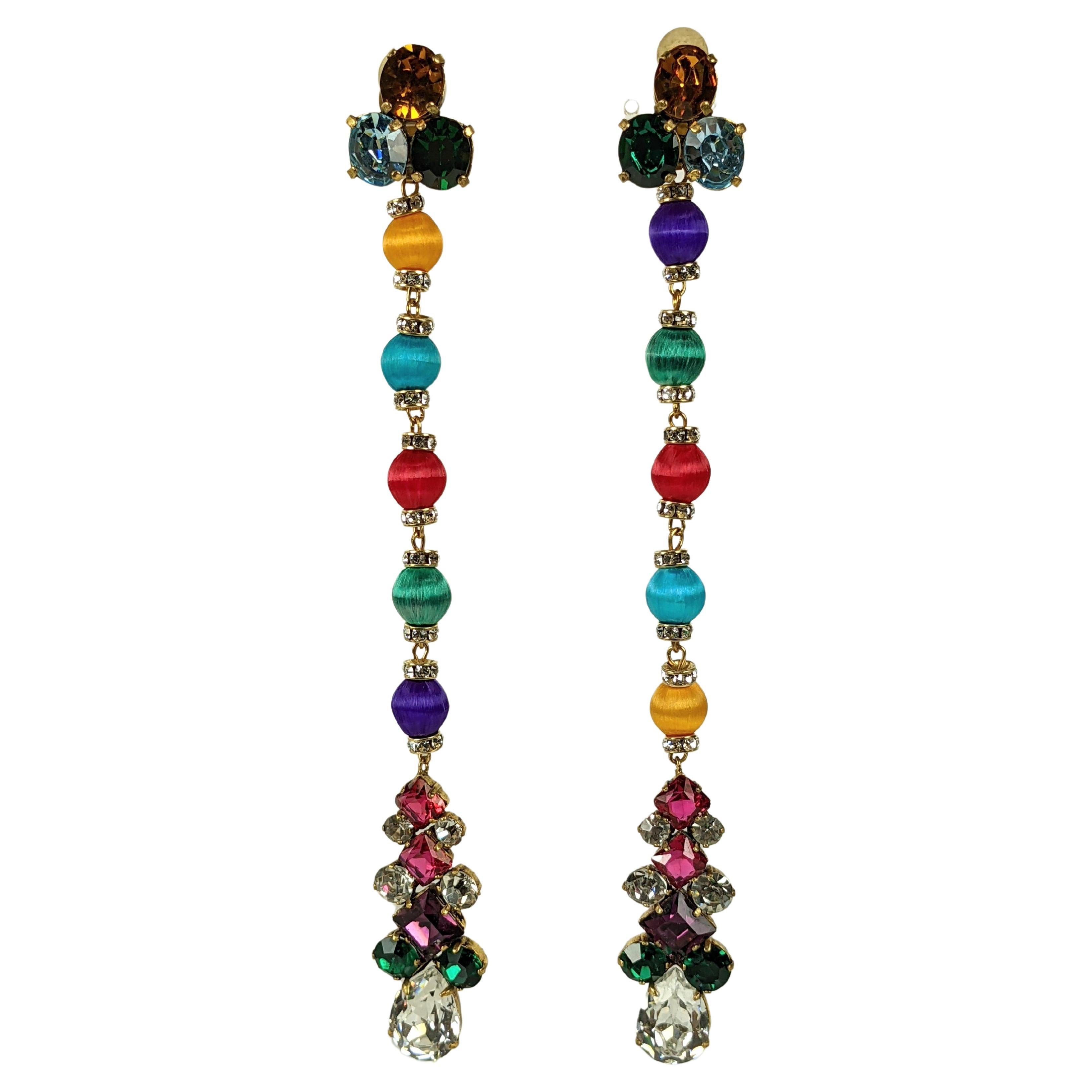 Yves Saint Laurent Haute Couture Passementerie Long Earrings For Sale