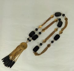 Yves Saint Laurent Haute Couture Pate de Verre Tassel Coin Necklace, Goossens