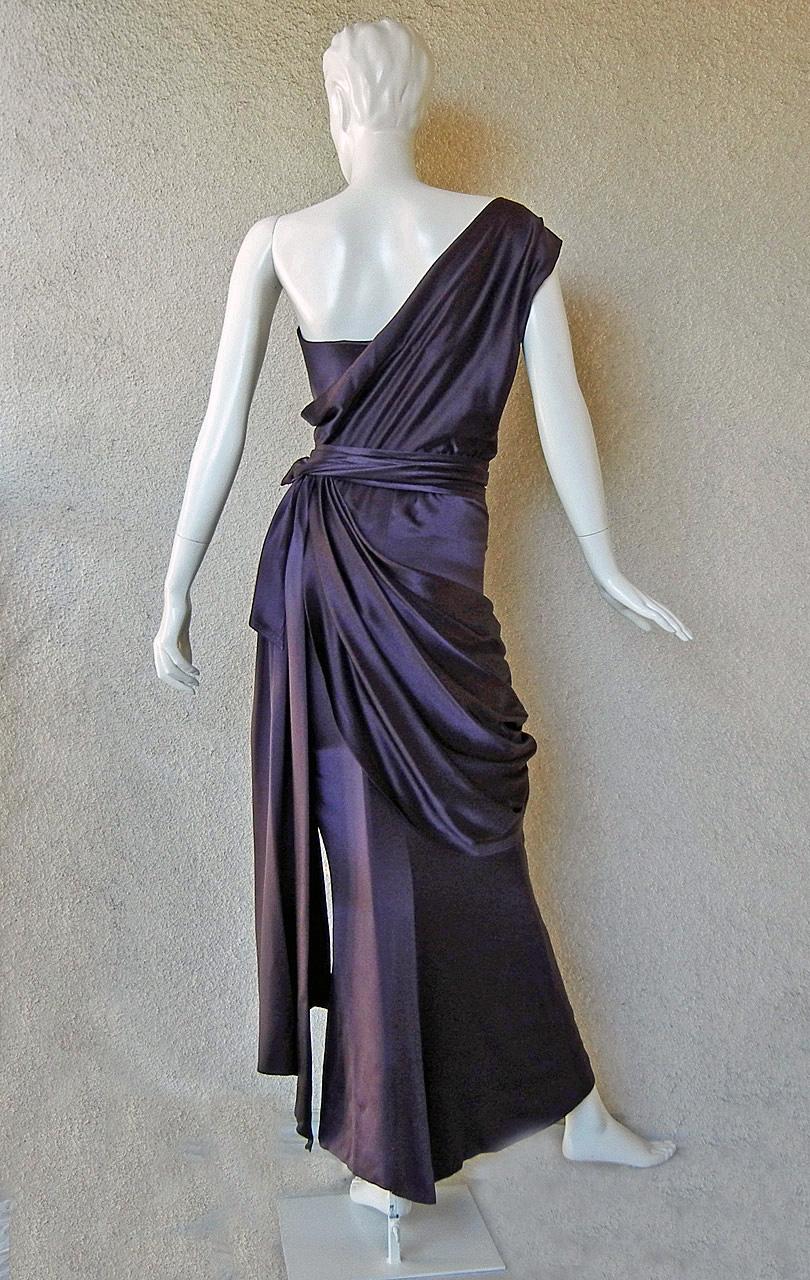 Yves Saint Laurent Haute Couture Laufsteg Kleid aus griechischer Drapierung  1997-1998 (Schwarz) im Angebot