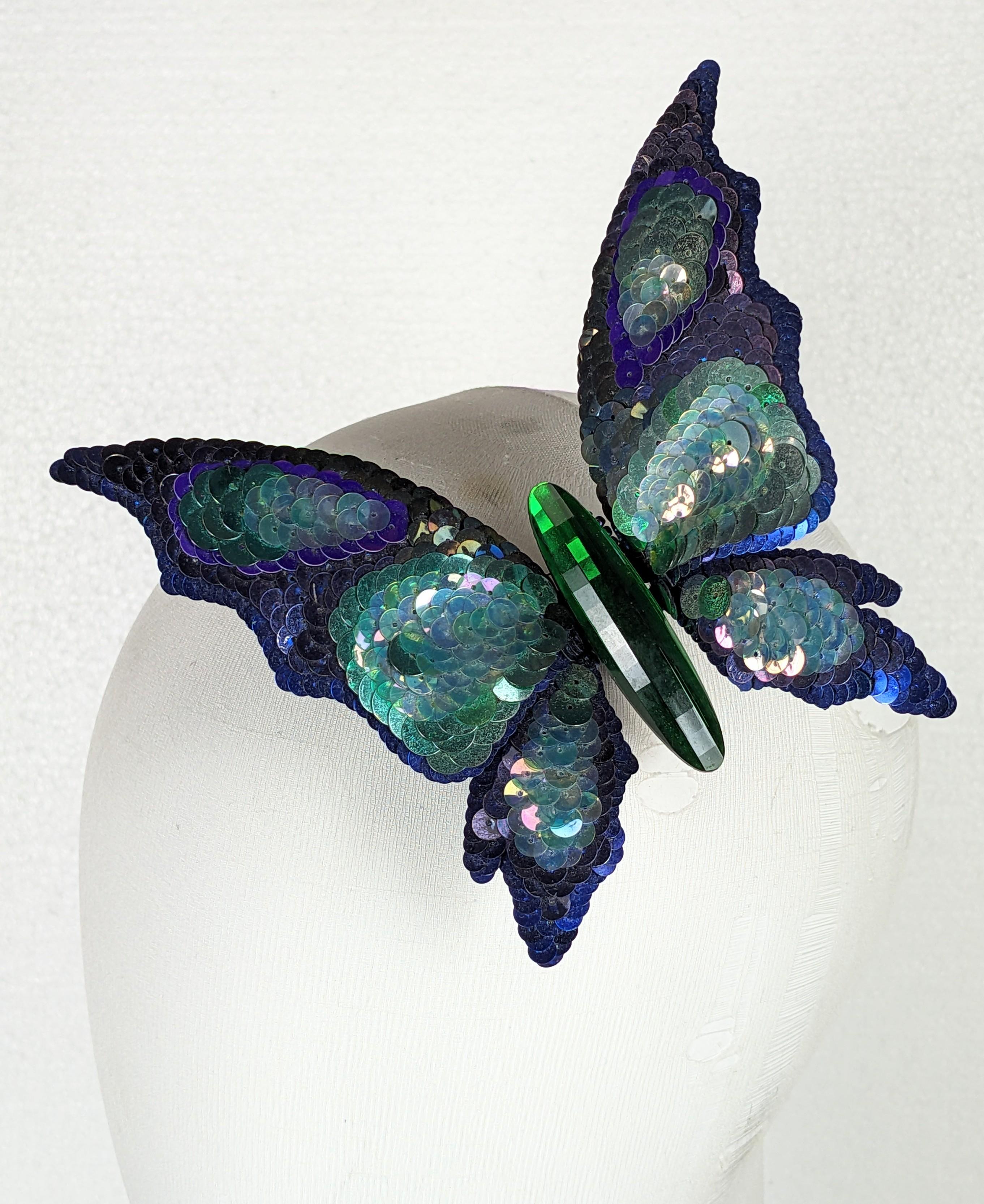 Yves Saint Laurent Haute Couture Sequin Swarovski Butterfly In Excellent Condition For Sale In New York, NY