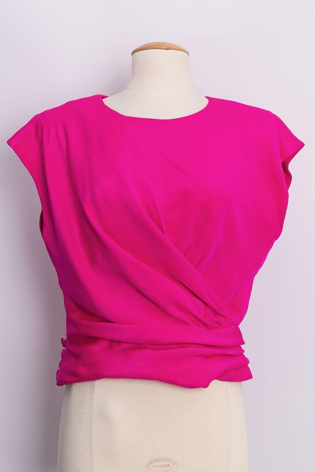 Women's Yves Saint Laurent Haute Couture Silk Top and Wool Crepe Skirt Set