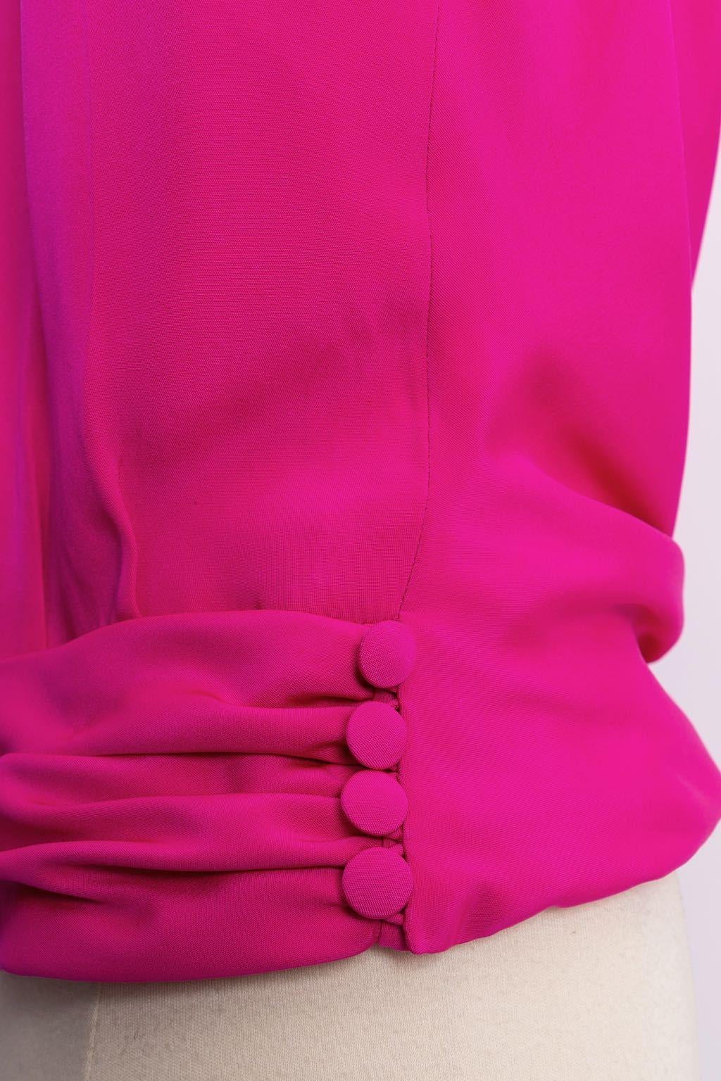 Set top in seta e gonna in crepe di lana di Yves Saint Laurent Haute Couture in vendita 1