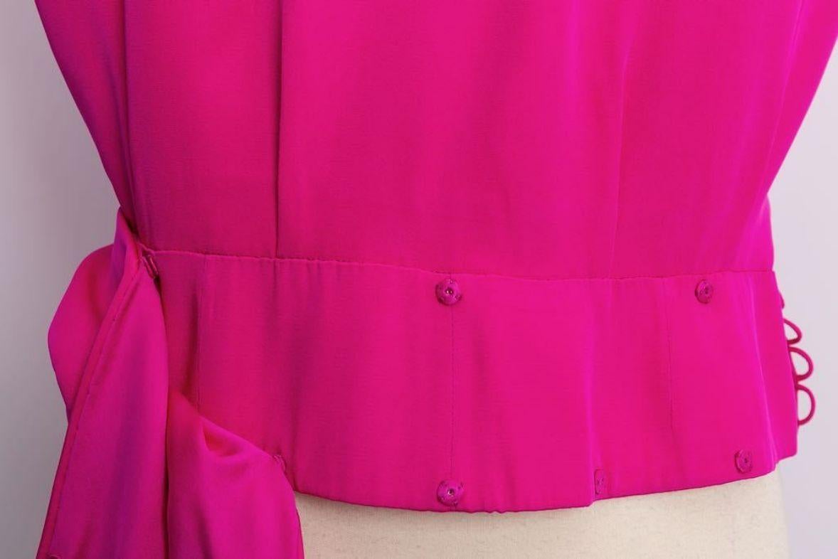 Set top in seta e gonna in crepe di lana di Yves Saint Laurent Haute Couture in vendita 2