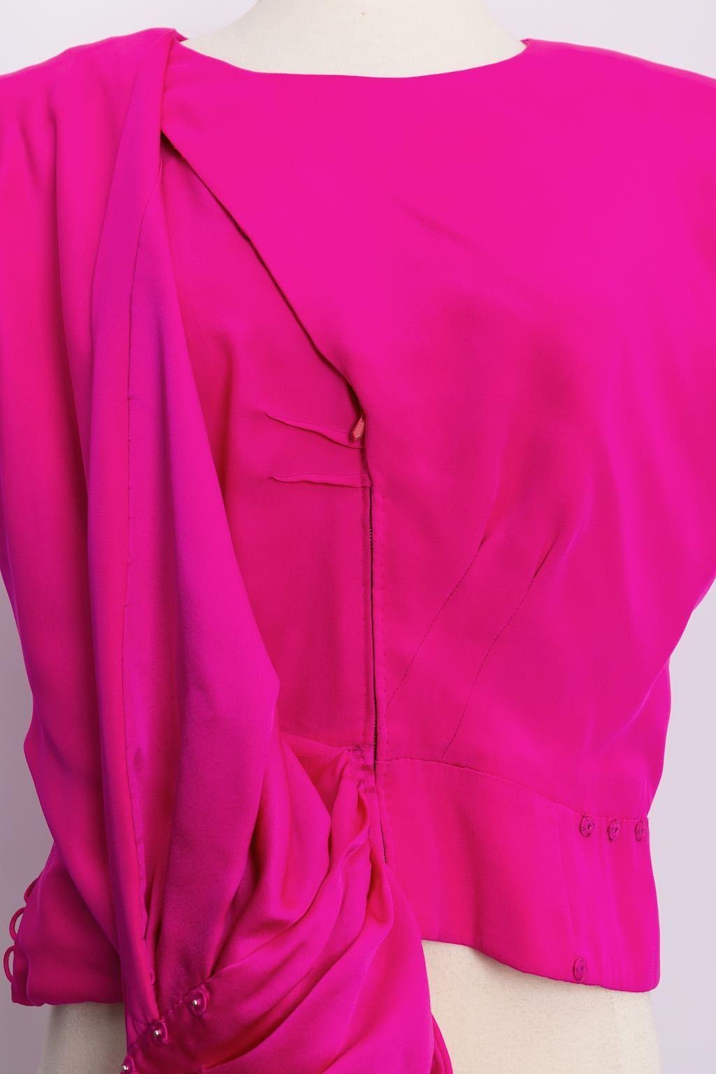 Set top in seta e gonna in crepe di lana di Yves Saint Laurent Haute Couture in vendita 4
