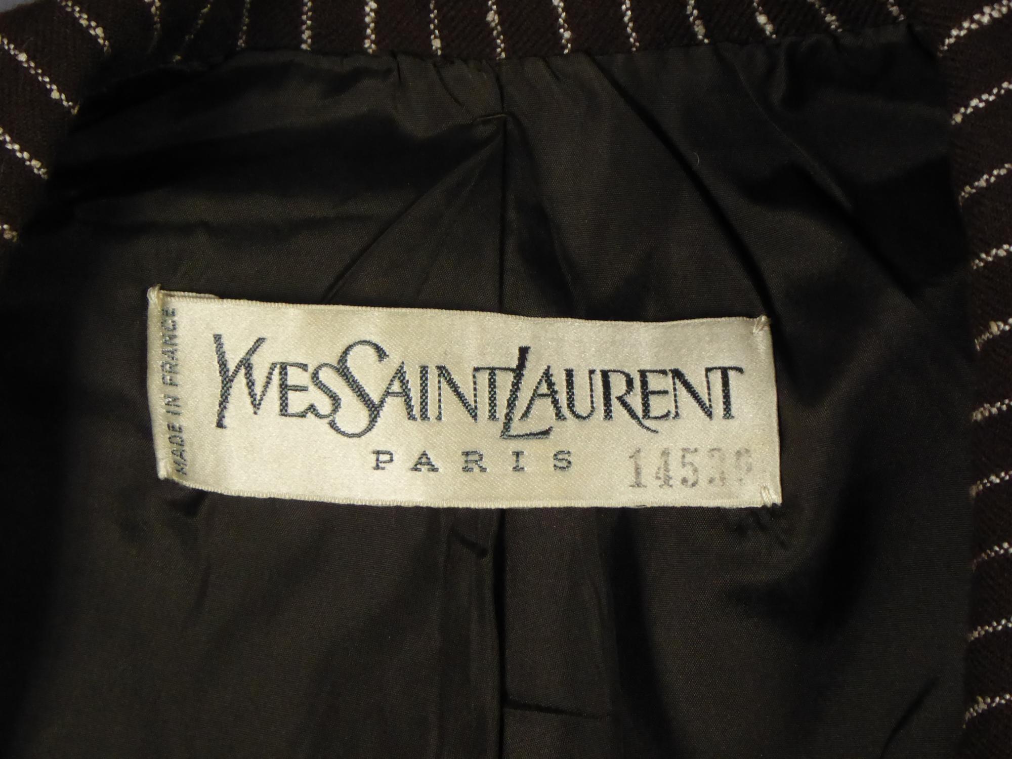 Yves Saint Laurent - Combinaison jupe haute couture numérotée 14539, circa 1967/1970 en vente 15
