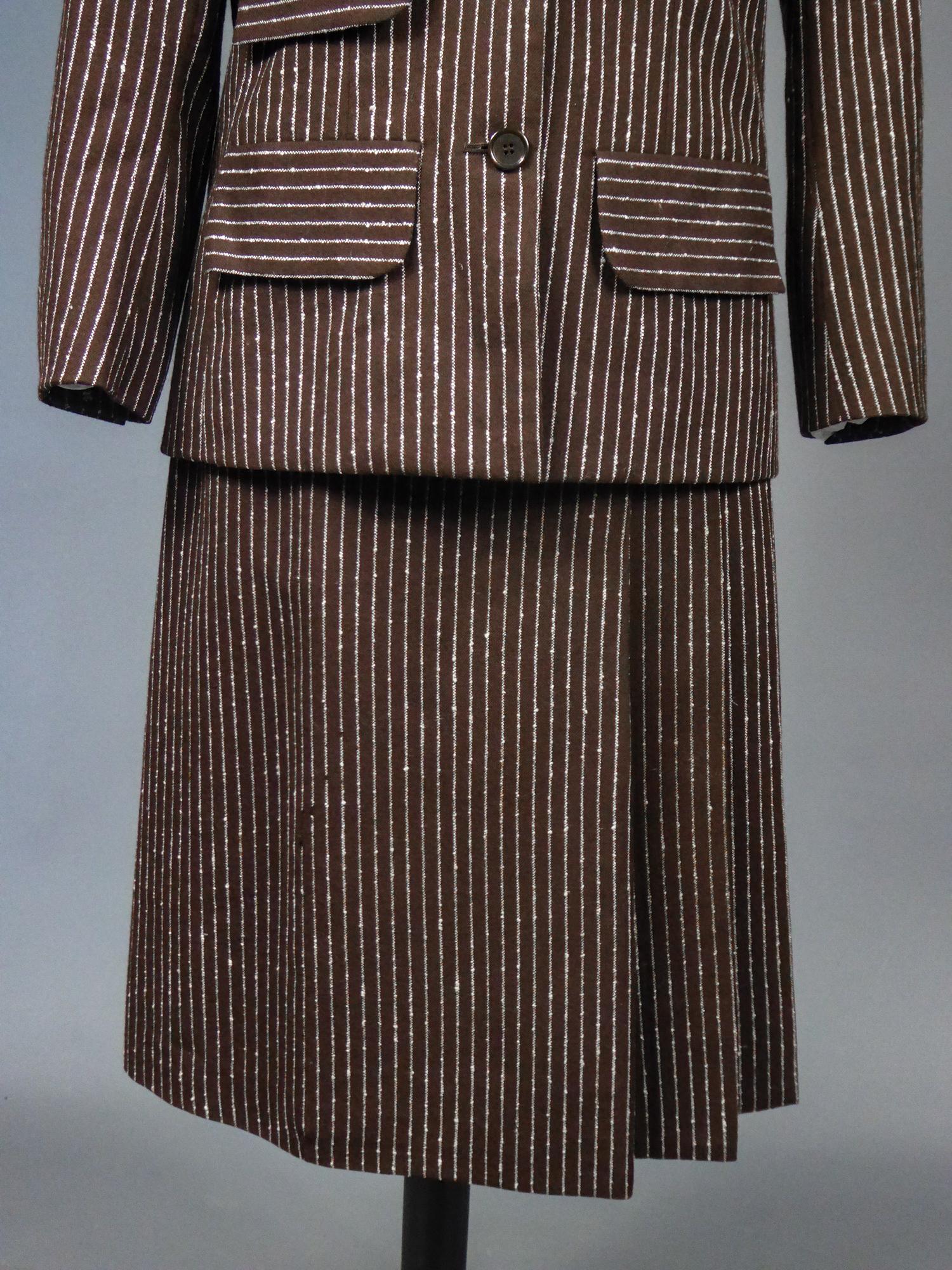 Yves Saint Laurent Haute Couture skirt-suit numbered 14539 Circa 1967/1970 For Sale 1