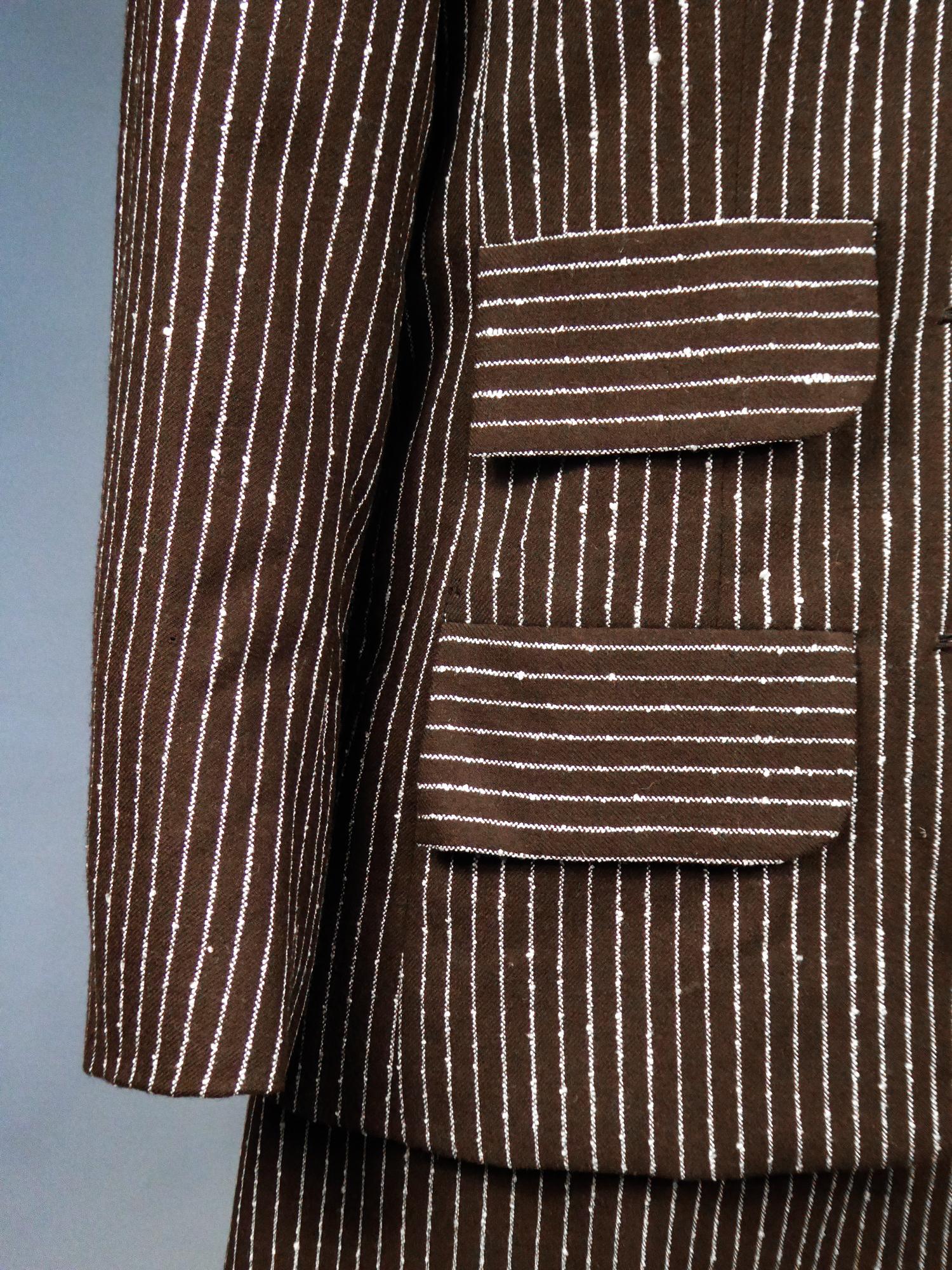 Yves Saint Laurent Haute Couture skirt-suit numbered 14539 Circa 1967/1970 For Sale 4