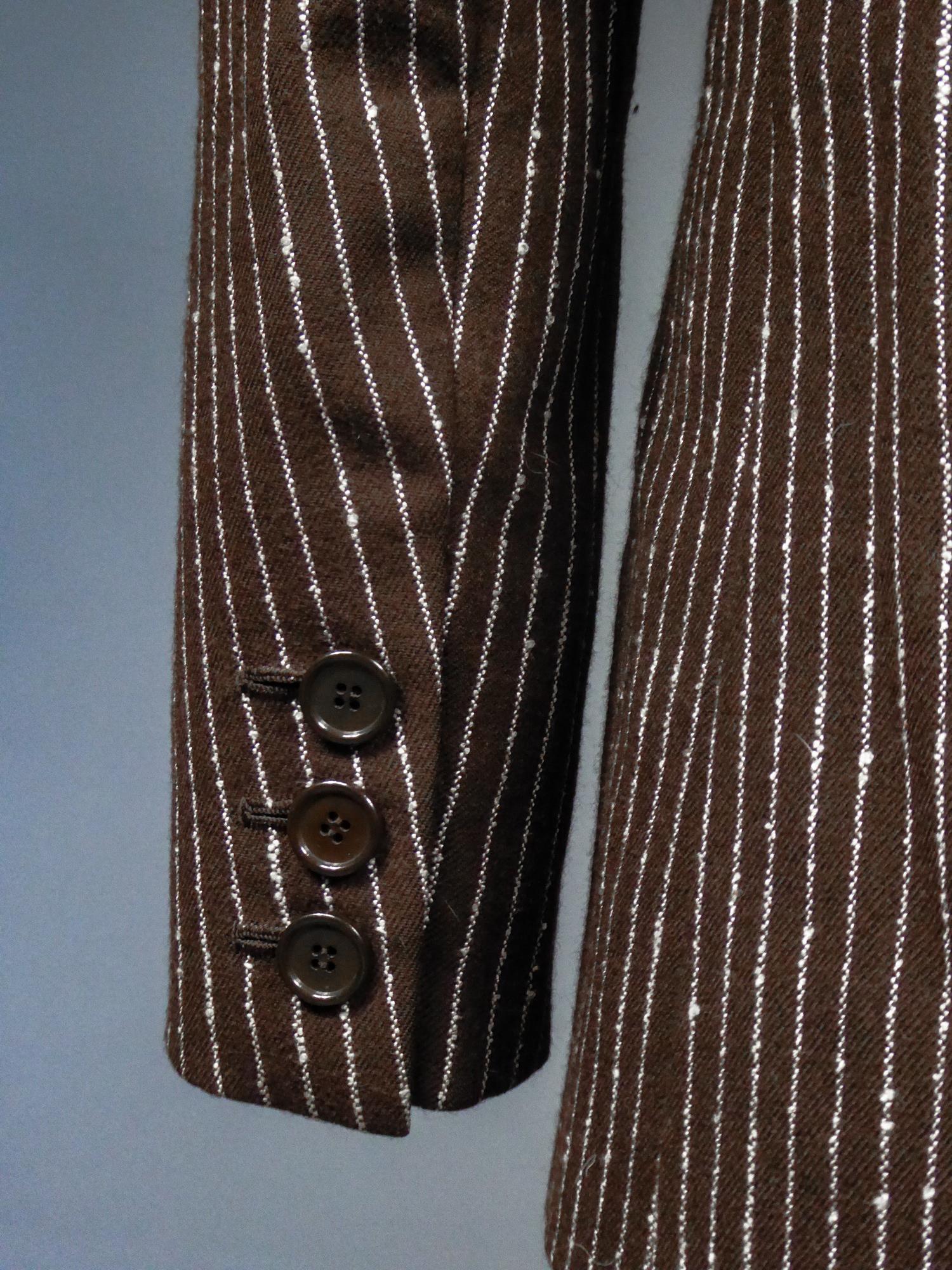 Yves Saint Laurent Haute Couture skirt-suit numbered 14539 Circa 1967/1970 For Sale 5