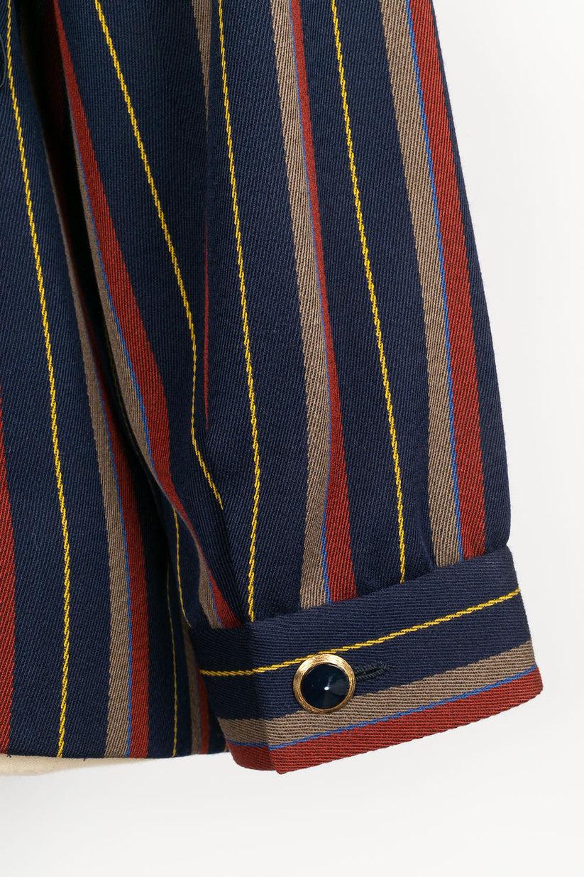 Yves Saint Laurent Haute Couture Gestreifter Wollanzug mit Streifen im Angebot 4
