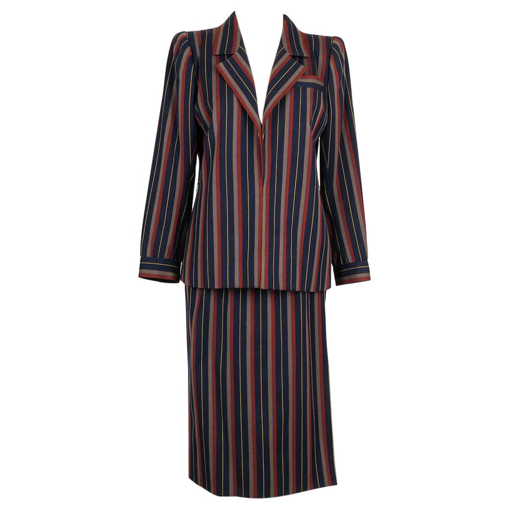 Yves Saint Laurent Alta Costura Traje de rayas de lana