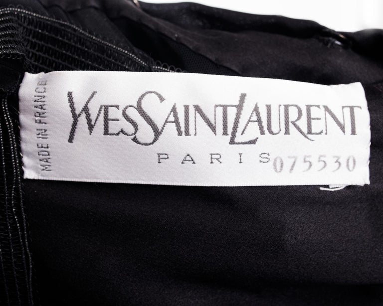 Yves Saint Laurent Haute Couture Vintage 1990’s Black Ruffle Evening ...