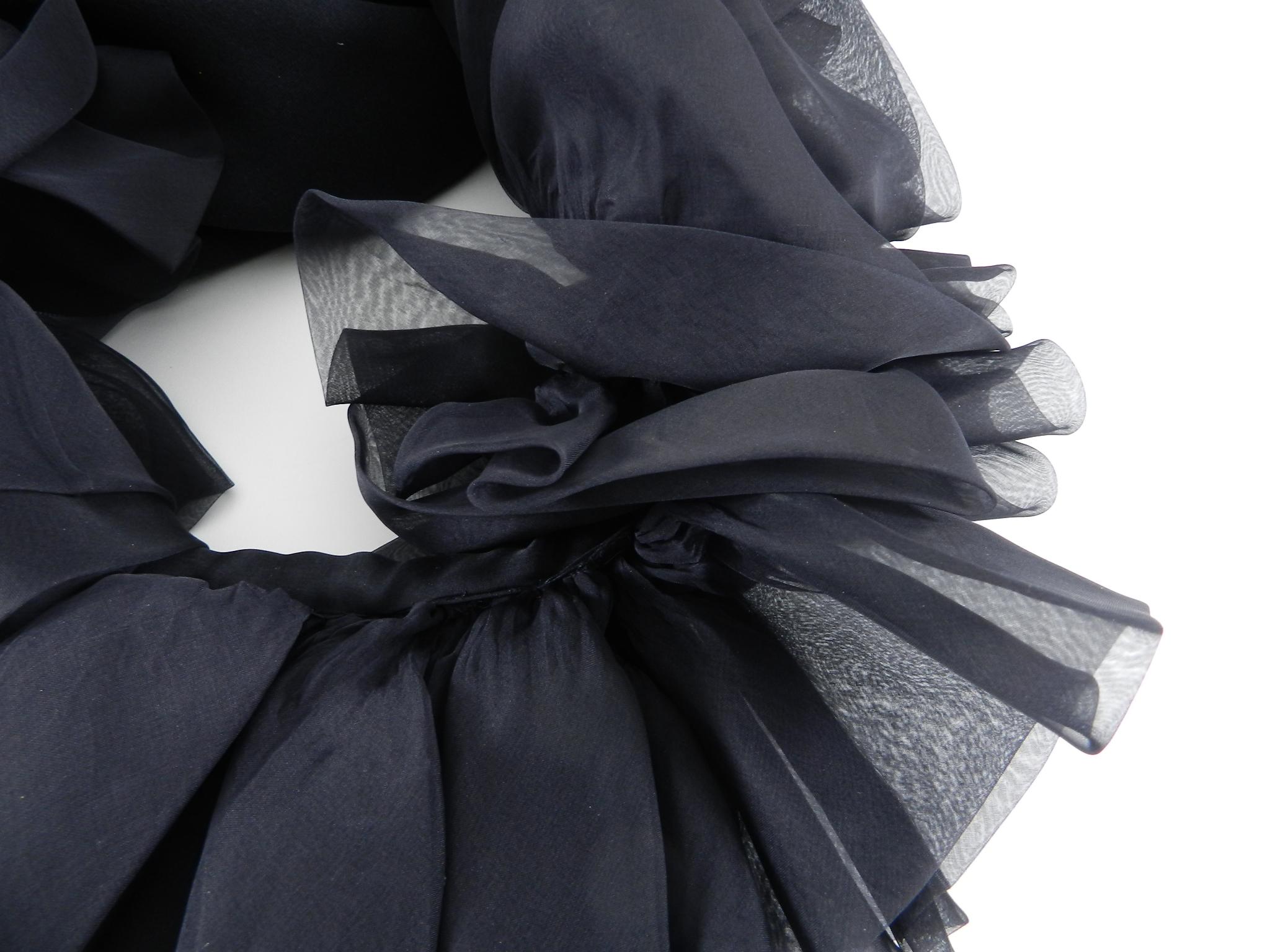 Yves Saint Laurent Haute Couture Vintage 1990’s Black Ruffle Evening Gown For Sale 10