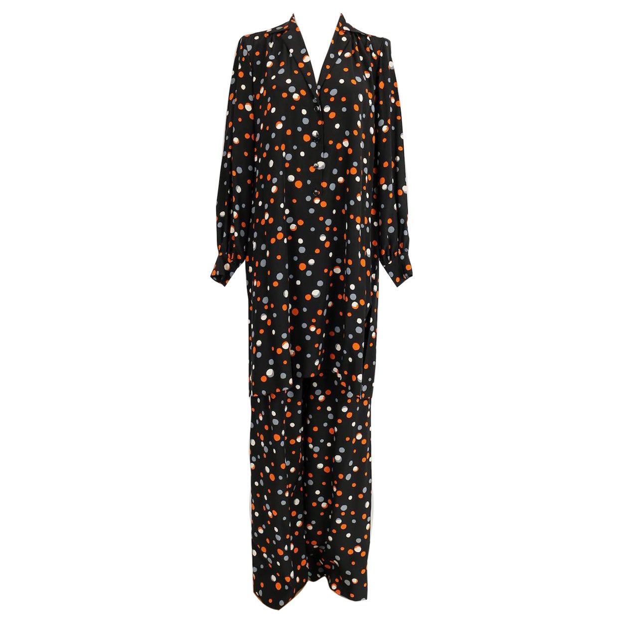 Ensemble Haute Tunique et Pantalon en soie Couture Yves Saint Laurent