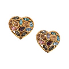 Vintage Yves Saint Laurent Heart Clip-on Earrings, 1985