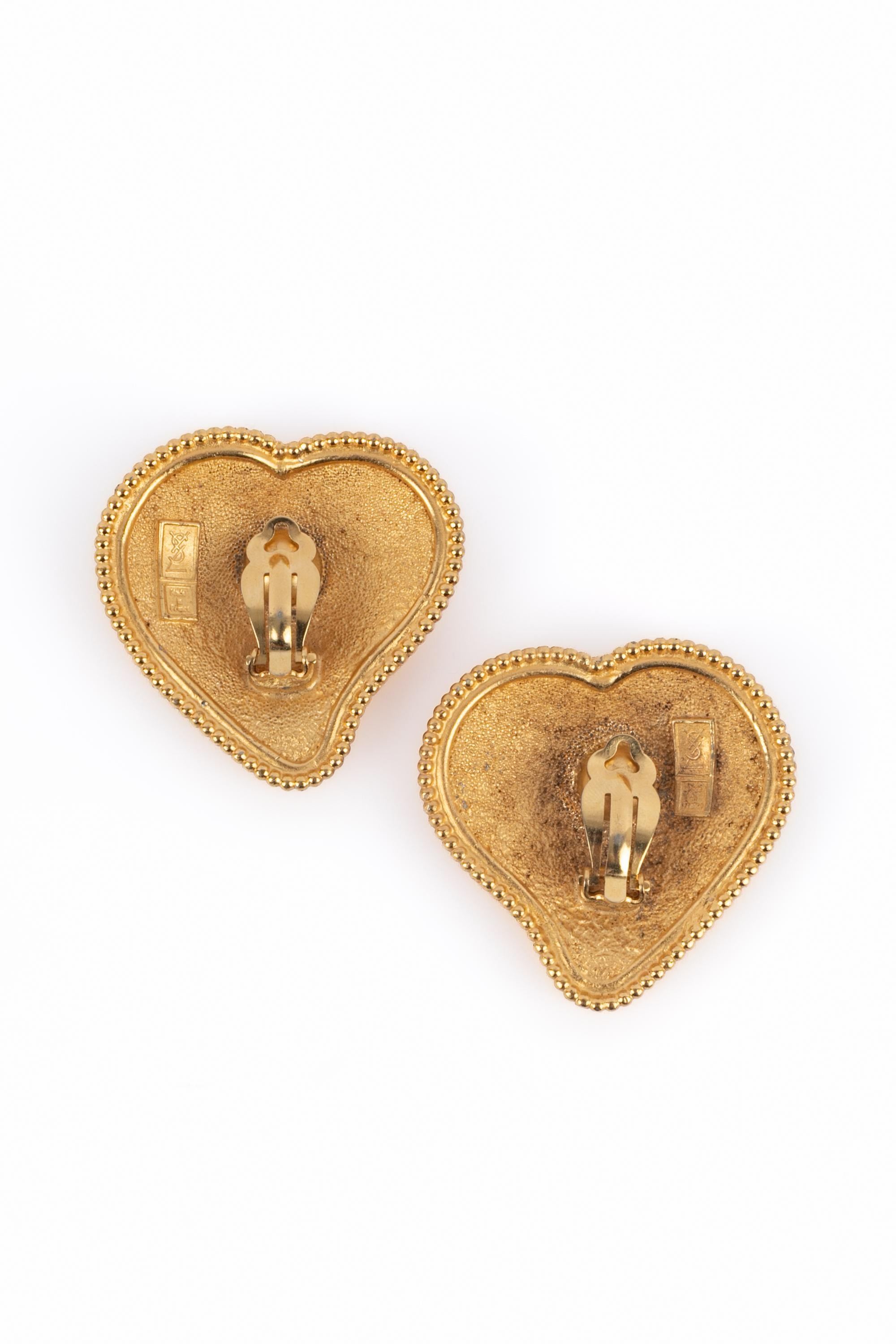 Donna Orecchini a cuore Yves Saint Laurent anni '80 in vendita