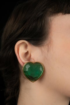 Yves Saint Laurent heart earrings by Yves Saint Laurent 1984