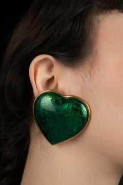 Yves Saint Laurent heart earrings by Yves Saint Laurent Haute Couture Fall-Winte