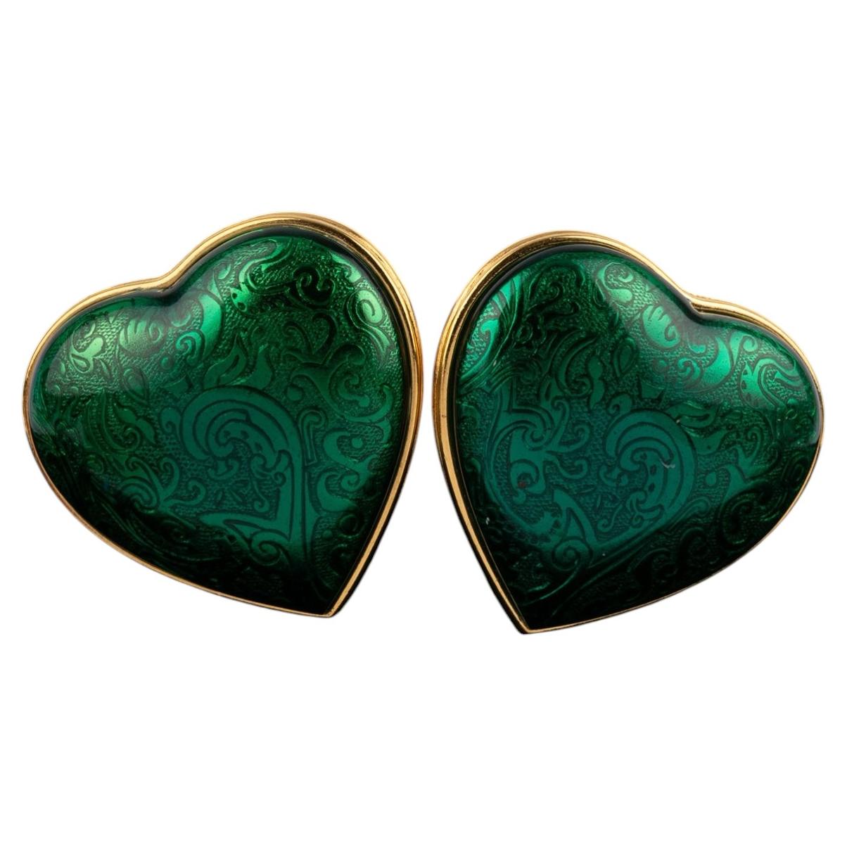 Yves Saint Laurent heart earrings by Yves Saint Laurent Haute Couture Fall-Winte