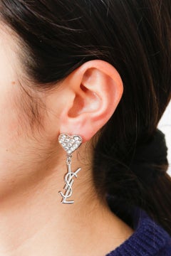 Yves Saint Laurent Heart Pendant YSL Cassandre Earrings