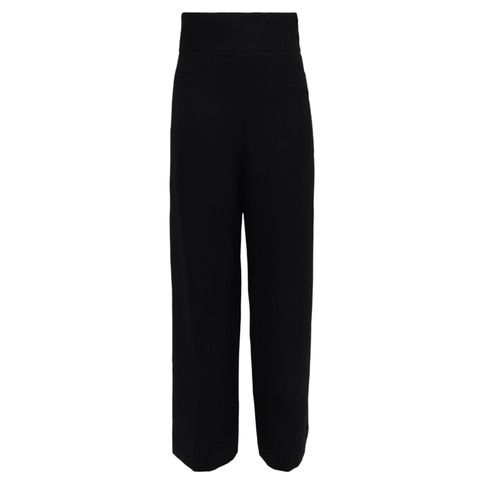 Pantalones de cintura alta de Yves Saint Laurent en cachemira negra