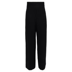 Pantalones de cintura alta de Yves Saint Laurent en cachemira negra