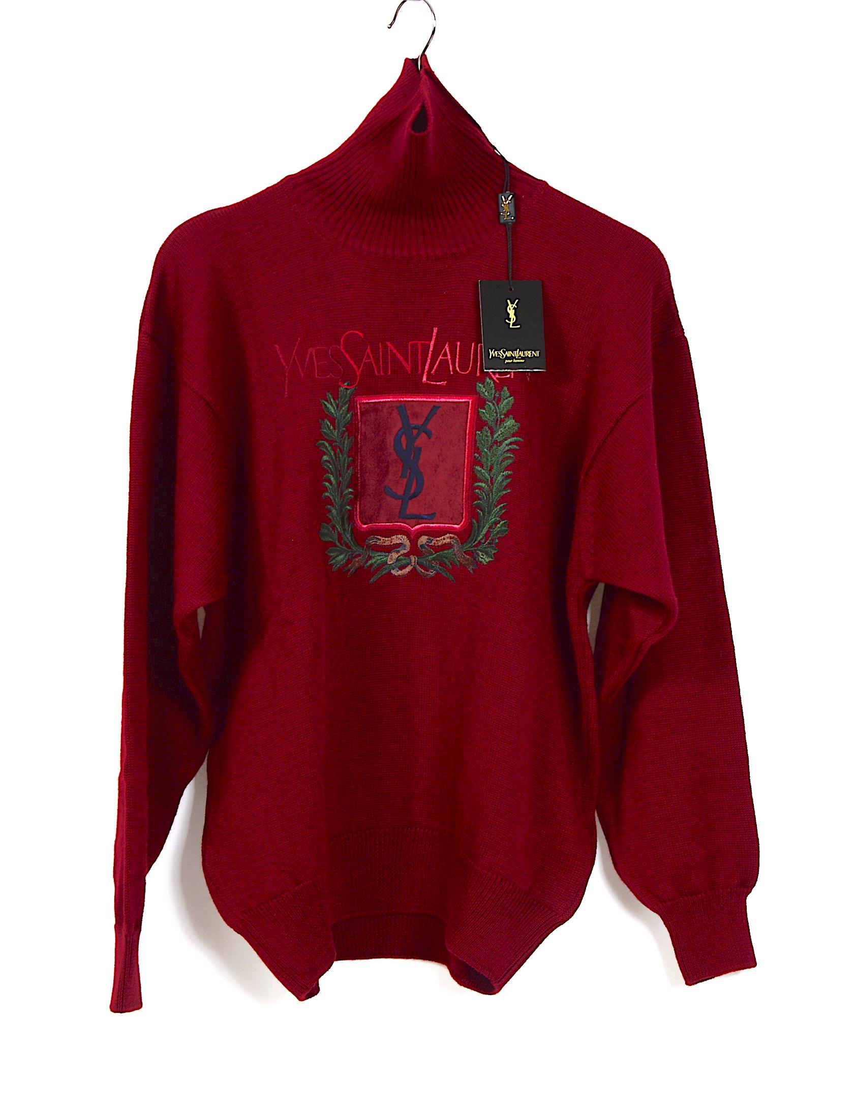 Vintage Yves Saint Laurent Sequentie en geborduurde trui Kleding Dameskleding Hoodies & Sweatshirts Sweatshirts 