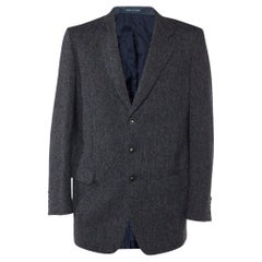 Yves Saint Laurent Homme Vintage Grey Wool Button Front Jacket XXL