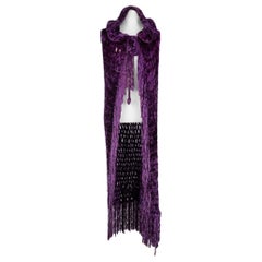 Yves Saint Laurent Hooded Purple Cape