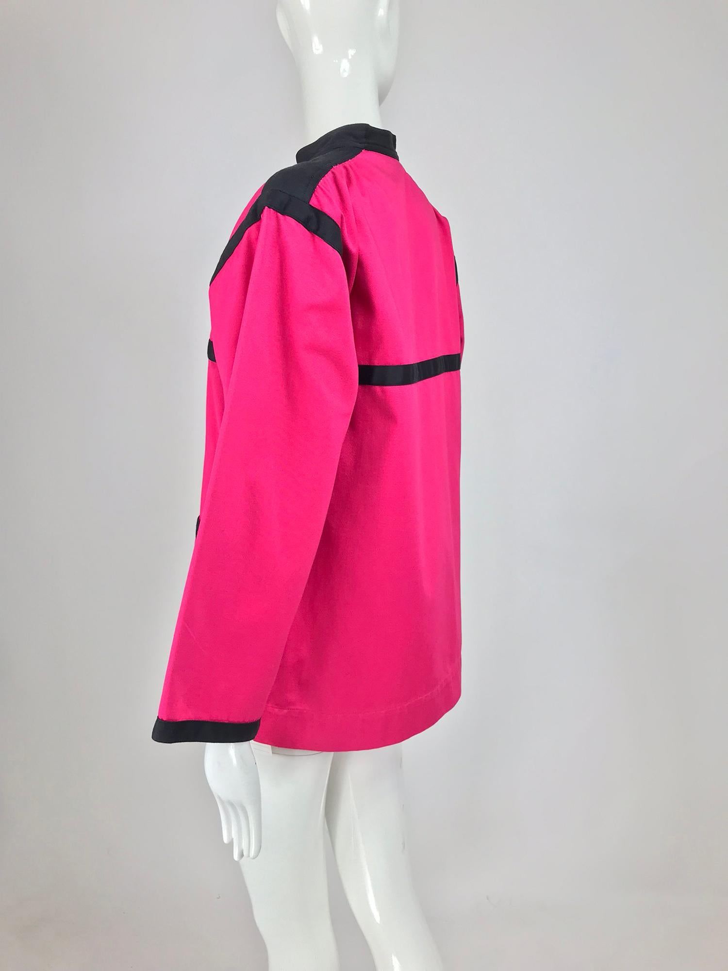 Yves Saint Laurent Hot Pink Colour Block Jacket 1970s For Sale 4