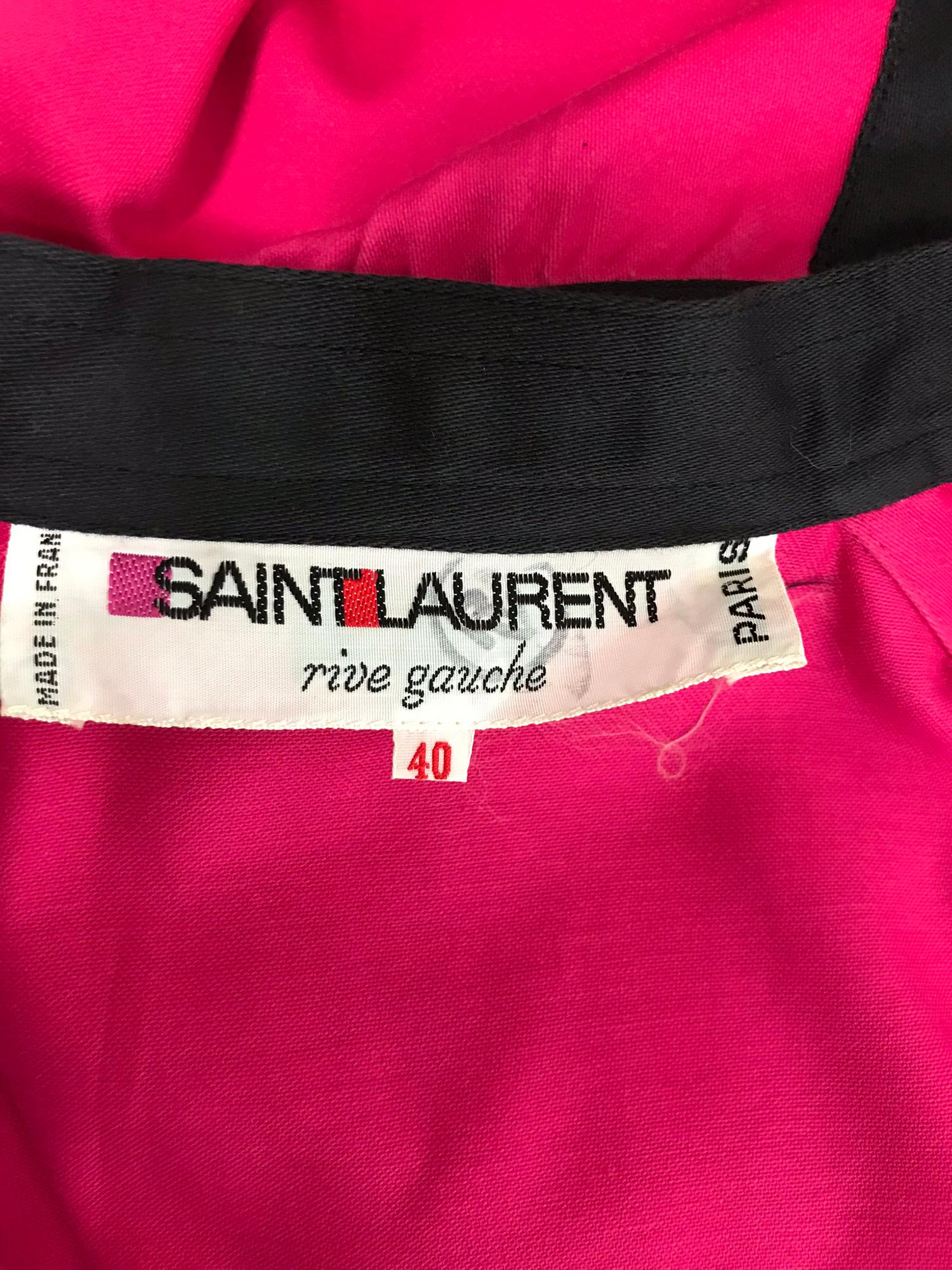 Yves Saint Laurent Hot Pink Colour Block Jacket 1970s For Sale 8