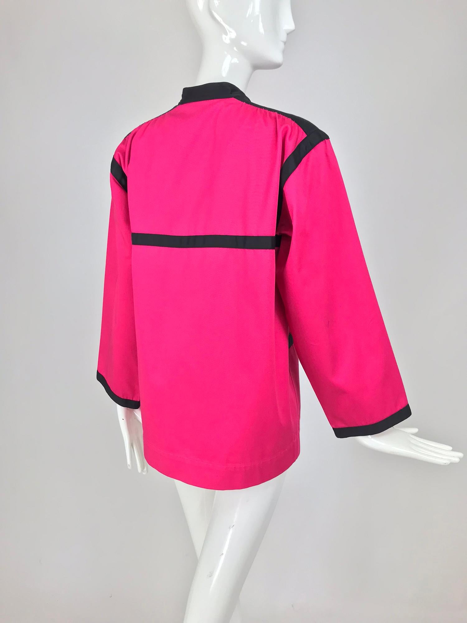 Yves Saint Laurent Hot Pink Colour Block Jacket 1970s For Sale 1