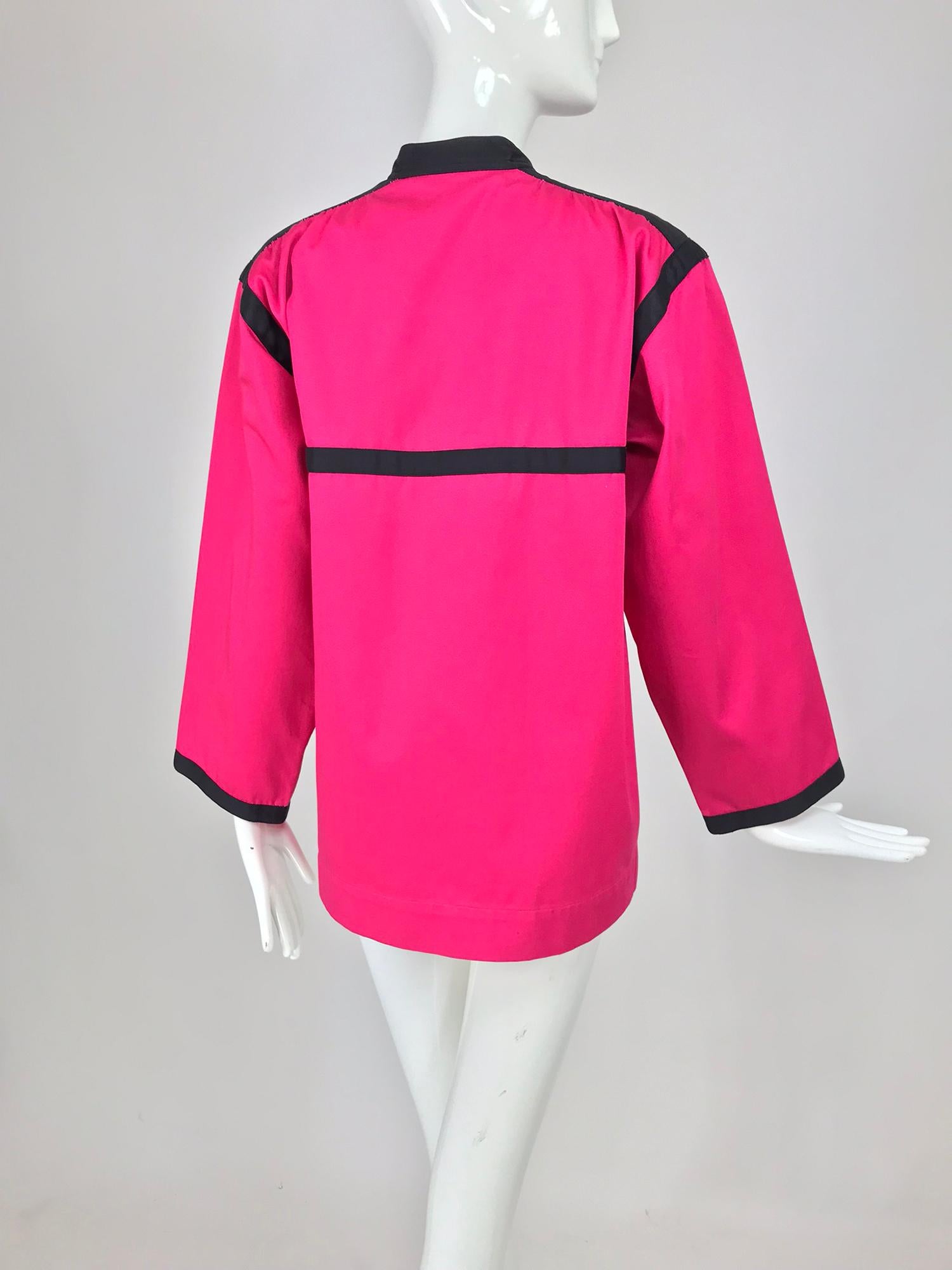 Yves Saint Laurent Hot Pink Colour Block Jacket 1970s For Sale 2