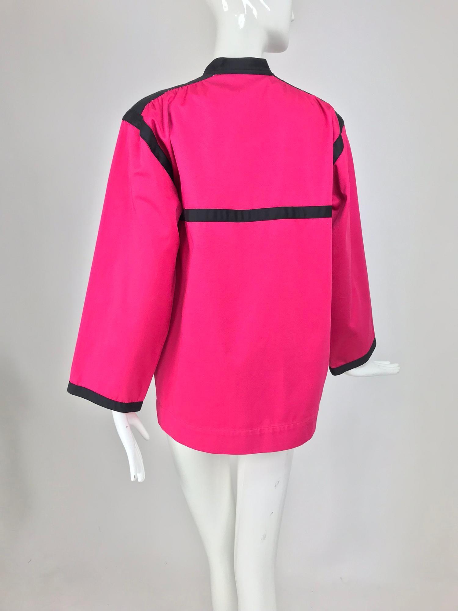 Yves Saint Laurent Hot Pink Colour Block Jacket 1970s For Sale 3