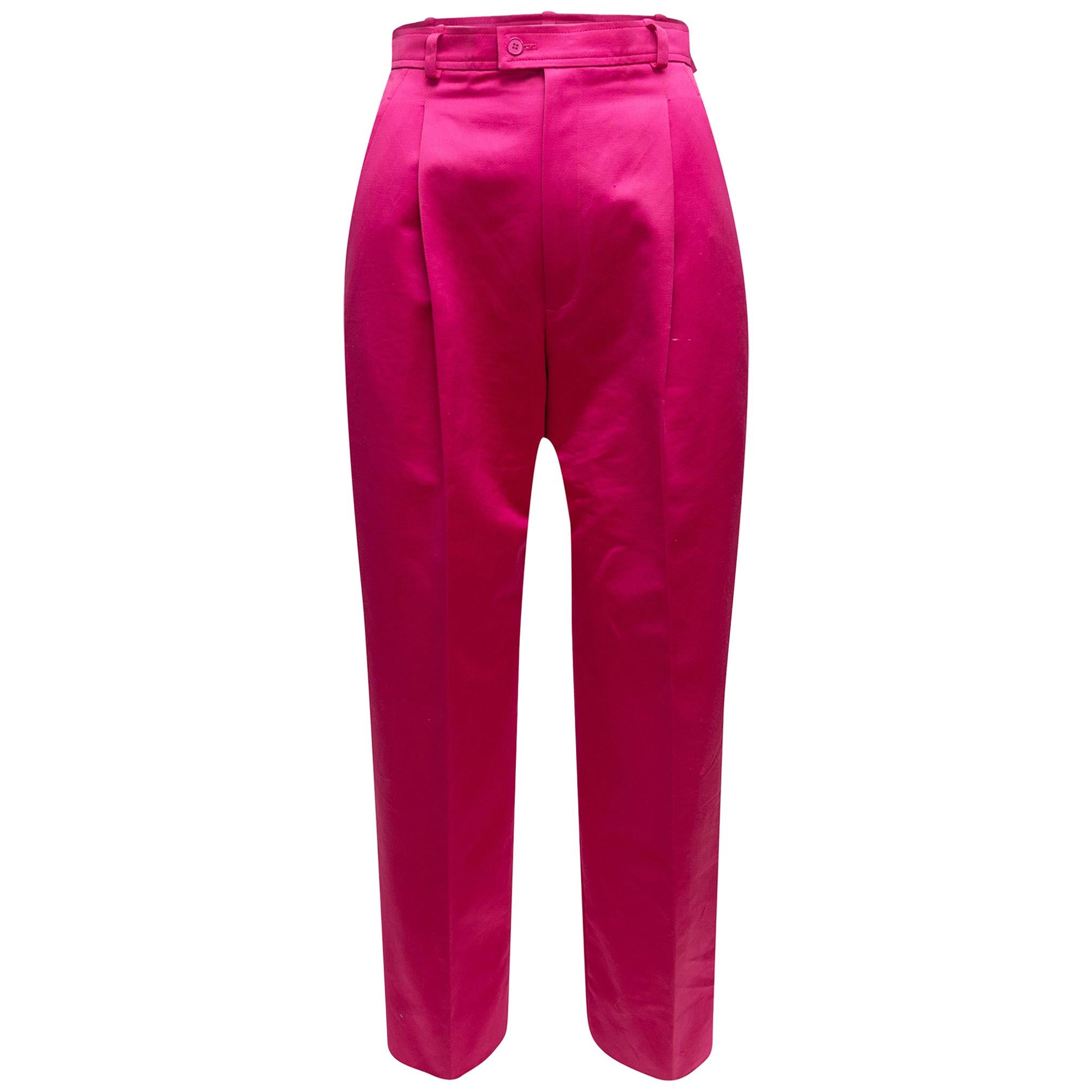 hot pink satin pants