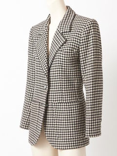 Yves Saint Laurent Houndstooth Plaid Blazer
