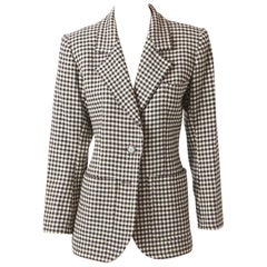 Yves Saint Laurent Houndstooth Plaid Blazer