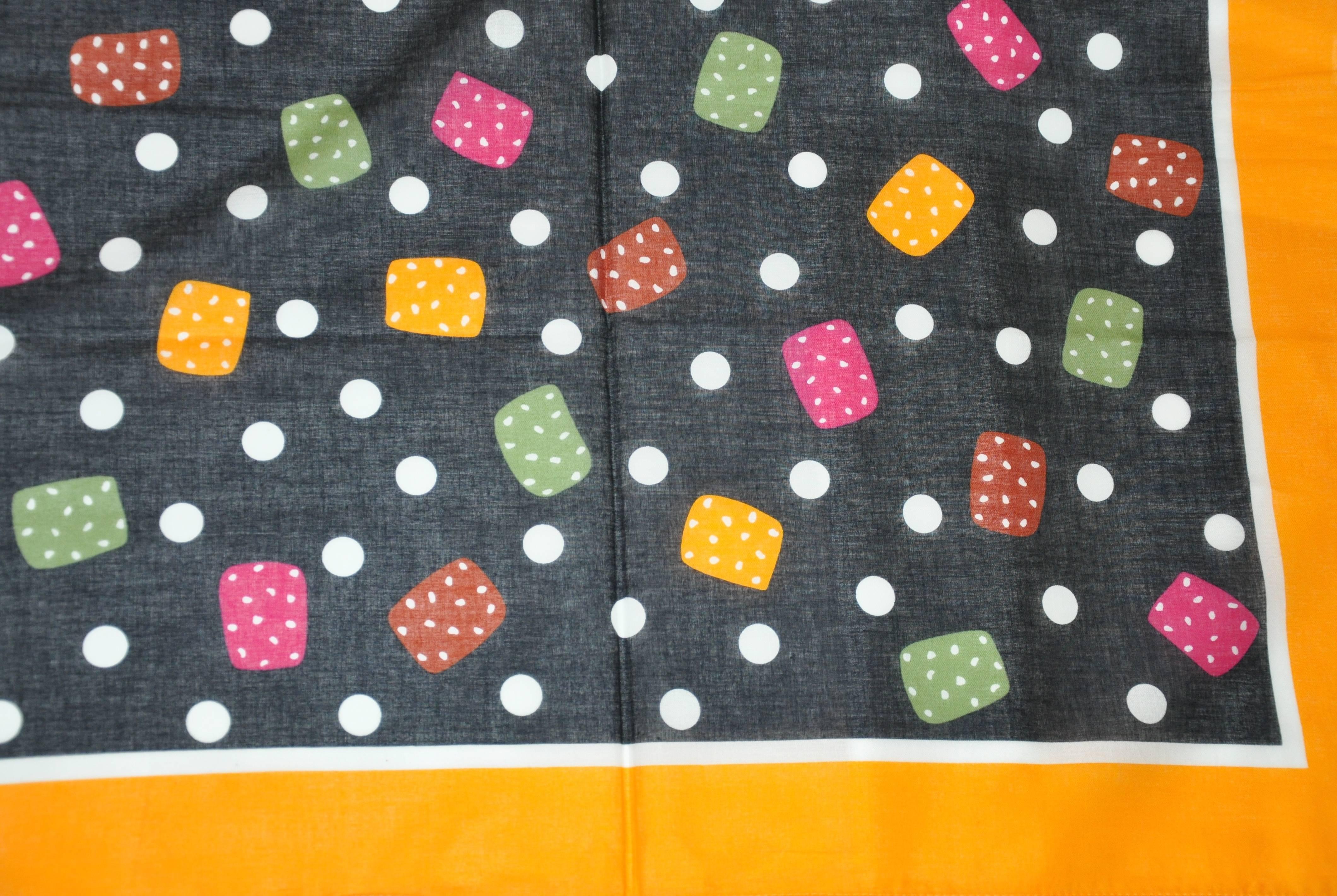 Yves Saint Laurent - Écharpe « Candy Drops » avec bordure jaune en vente 1