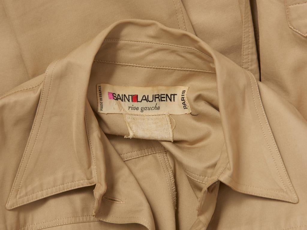 Yves Saint Laurent Iconic 1970's Khaki Shirt Dress For Sale 1