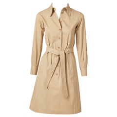 Yves Saint Laurent Iconic 1970
s Khaki Shirt Dress